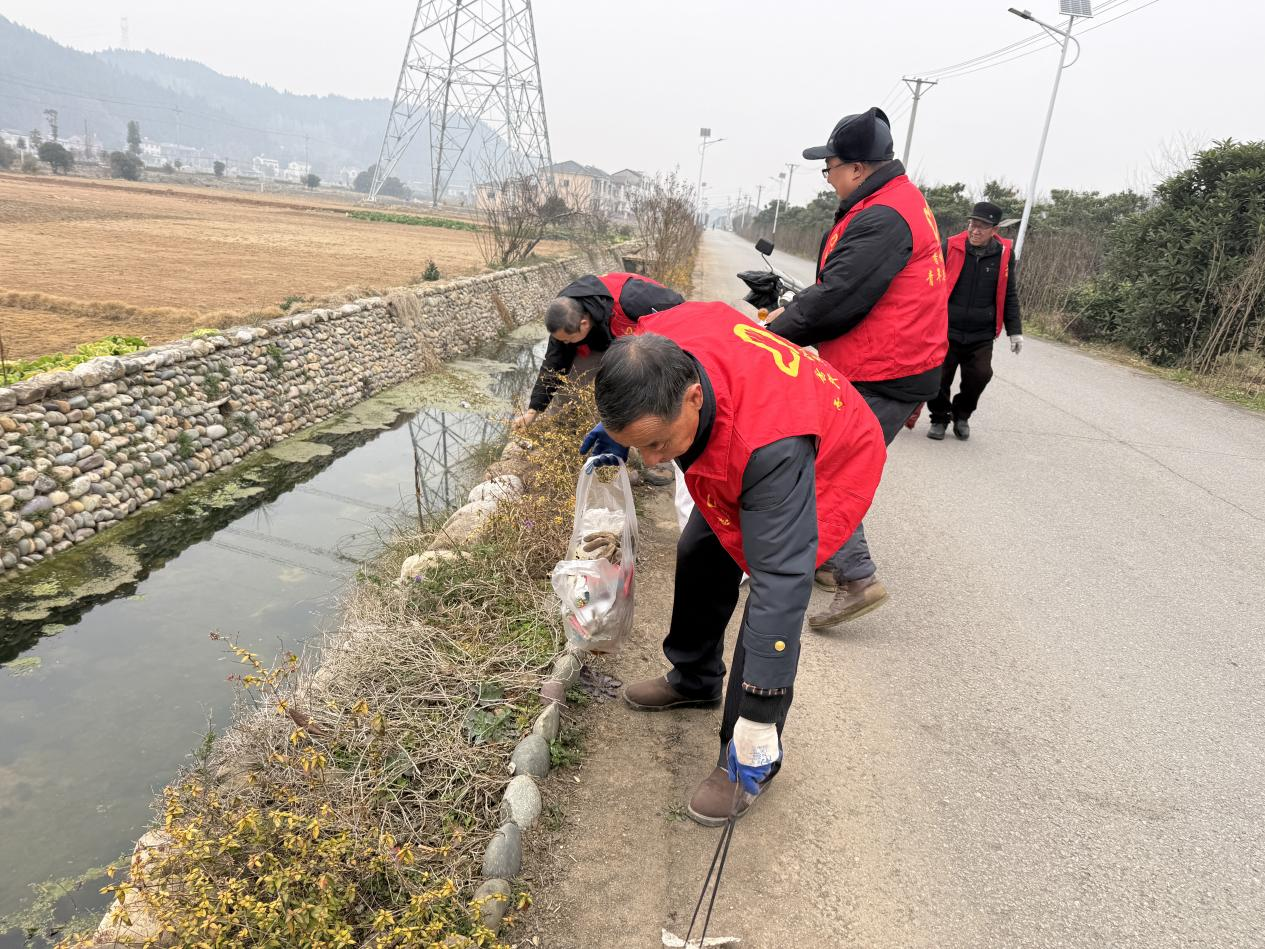 【新时代文明实践】党员带头作表率 村庄清洁迎新春