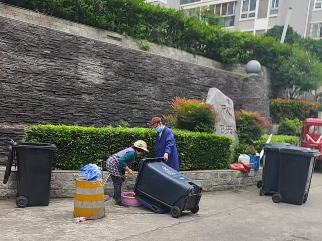 平湖社区：清洗垃圾桶净环境 清爽一夏护健康